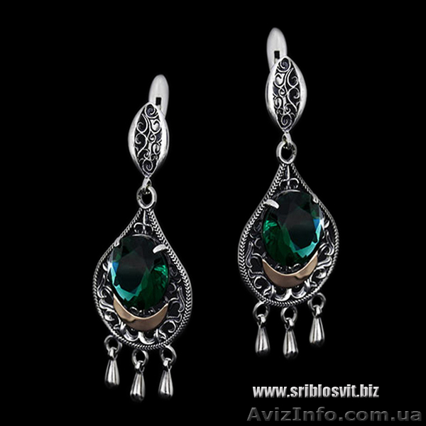 Кольца серебряные с золотыми вставками и цветными камнями ОПТОМ - Изображение #1, Объявление #1036260