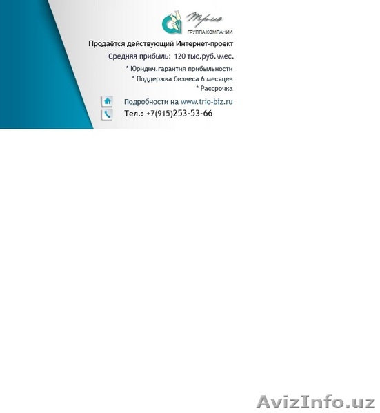 Продаётся действующий Интернет-проект с прибылью 120 тыс.руб. - Изображение #1, Объявление #1411770