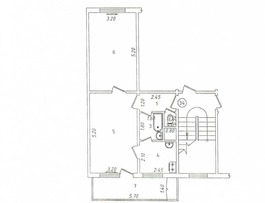Продается своя 2/4/4 Ю-А 7 квартал / без ремонта / без посредников - Изображение #1, Объявление #1721694