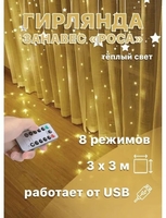 Занавес Роса , дождики , с пультом. Доставка - Изображение #3, Объявление #1747364