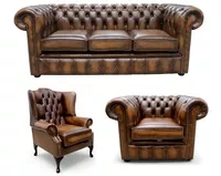 Chesterfield Leather 3 Seater + Mallory Wing Chair + Club Chair Sofa Offer Antiq - Изображение #1, Объявление #1753852