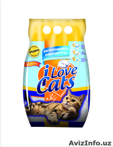 Бентонитовый комкующийся наполнитель для кошек "I LOVE CATS" - Изображение #2, Объявление #1022611