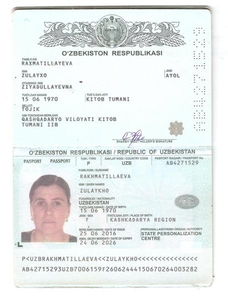 Найден паспорт на имя RAKHMATILLAEVA  ZULAYKHO  - Изображение #1, Объявление #1670440