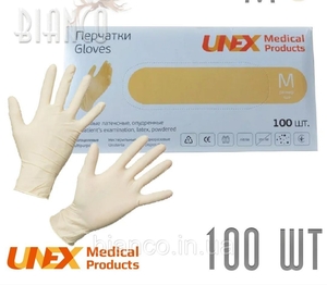 UNEX Перчатки латексные, опудренные  - Изображение #2, Объявление #1716087