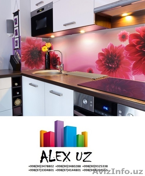 Стеклянные фартуки для кухни Ташкент +998998494801 +99 - Изображение #3, Объявление #1517112
