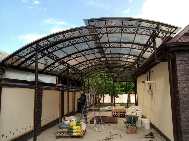 Изготовление навесов из металла и дерева, поликорбоната и стекла каленного. В пр - Изображение #5, Объявление #1649846