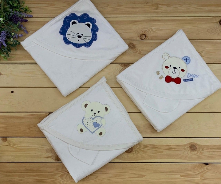 Банное полотенце уголком с мочалкой, детская одежда, Miniworld - Изображение #1, Объявление #1690943