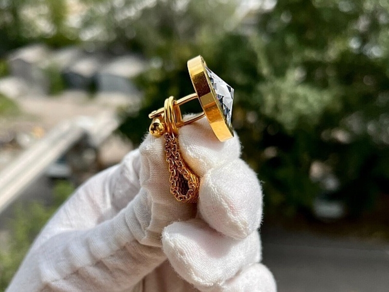 Позолоченные запонки бренда Monarch с кристаллами от всемирно изве - Изображение #4, Объявление #1740515