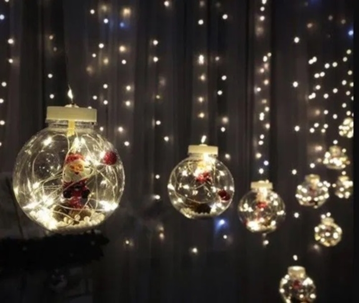 Новогодние шары , гирлянда шары с дед морозом . Доставка - Изображение #2, Объявление #1747469