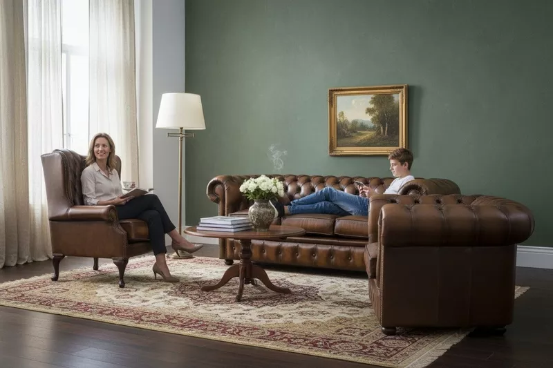 Chesterfield Leather 3 Seater + Mallory Wing Chair + Club Chair Sofa Offer Antiq - Изображение #4, Объявление #1753852